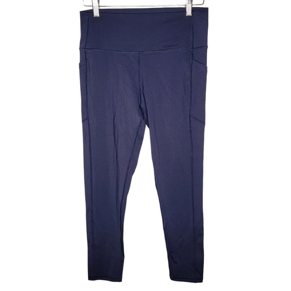 Zyia Active 14-16 Dark Purple Shiny Full Length Pockets‎ Women's Leggings